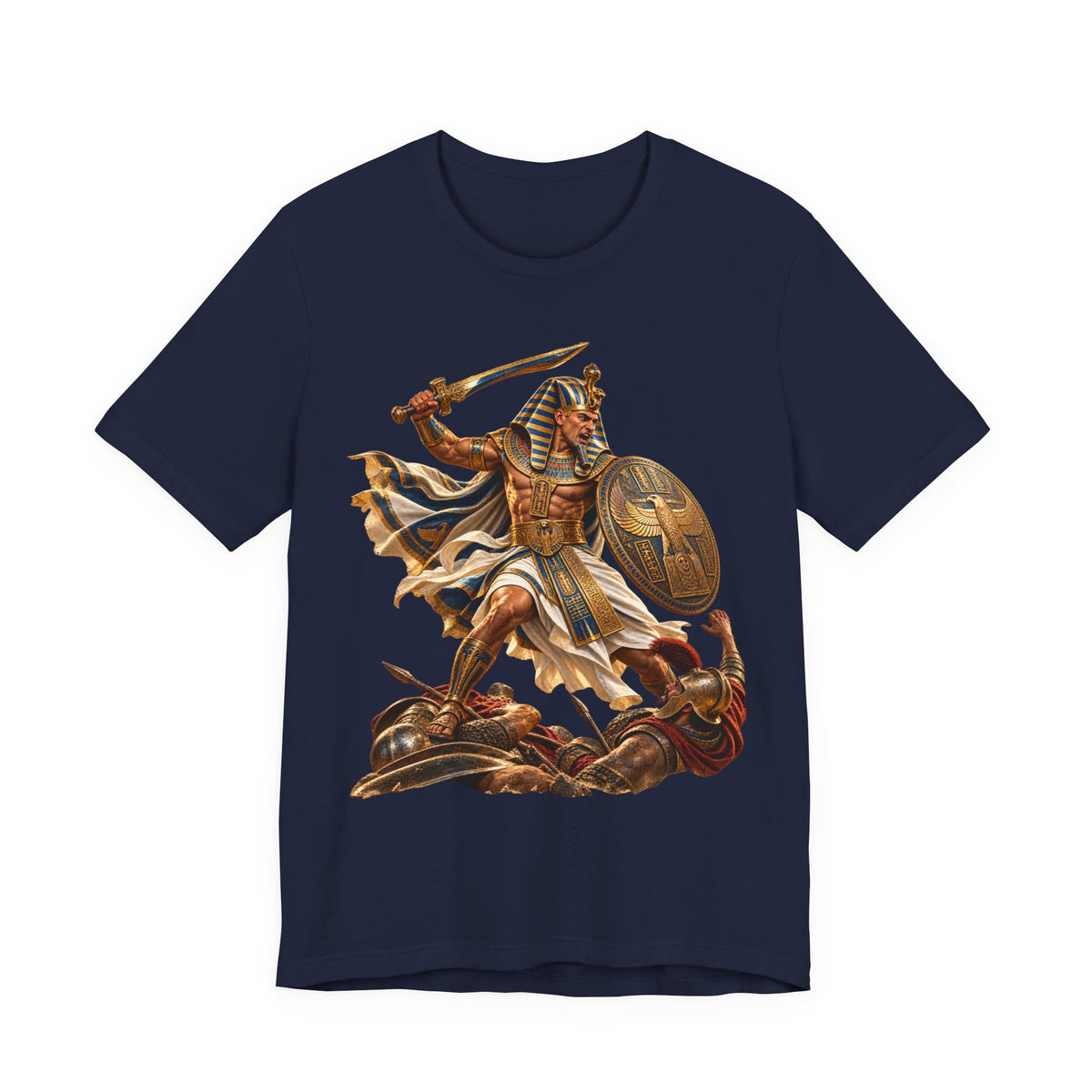 Egyptian Pharaoh Warrior T-Shirt — Ancient Battle Graphic Tee Printify