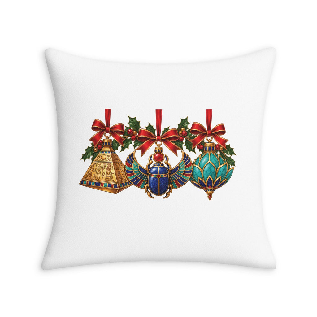 Egyptian Christmas Ornaments Throw Pillow Case Printify