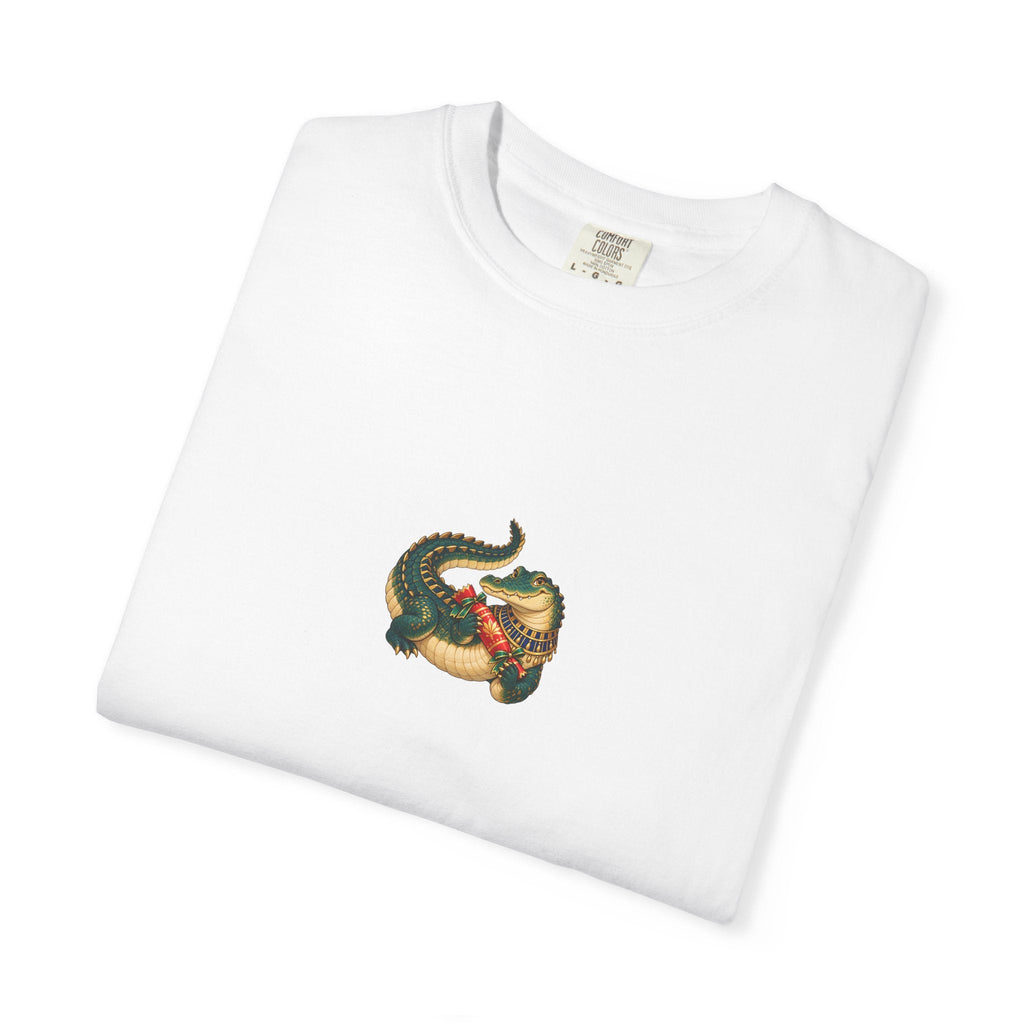 Nile Crocodile Christmas T-Shirt — Egyptian Holiday Cracker Printify