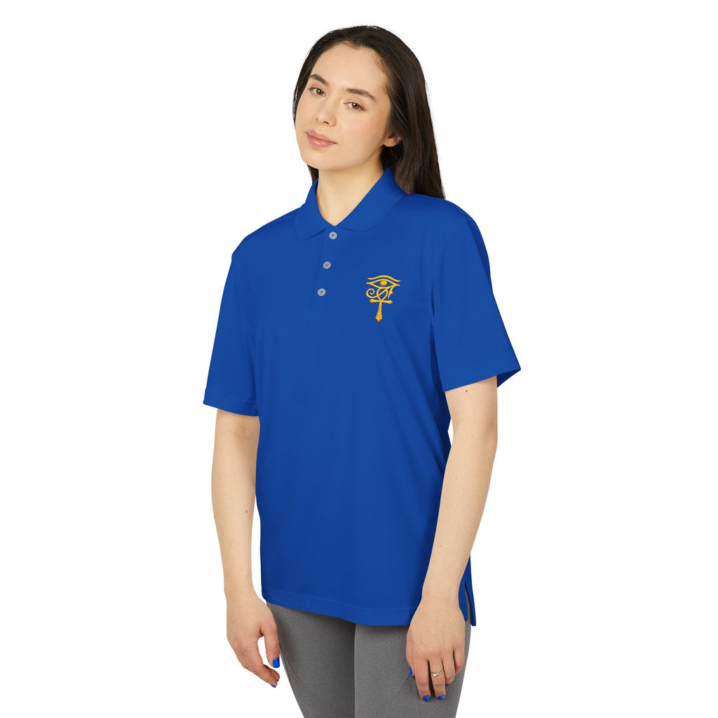 Eye of Horus Polo Shirt — Egyptian Symbol Embroidered Performance Golf Polo Printify