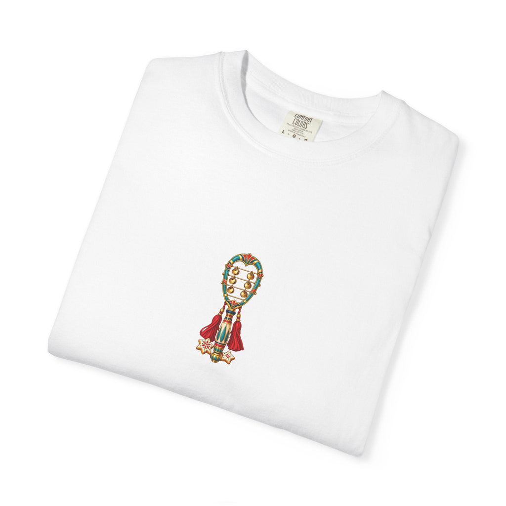 Egyptian Sistrum Christmas T-Shirt — Festive Rattle & Stars Printify