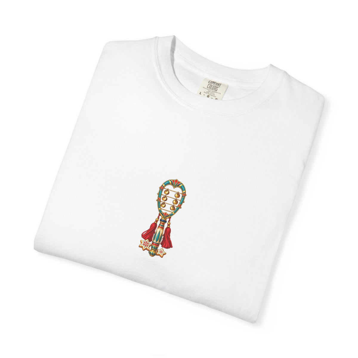 Egyptian Sistrum Christmas T-Shirt — Festive Rattle & Stars Printify