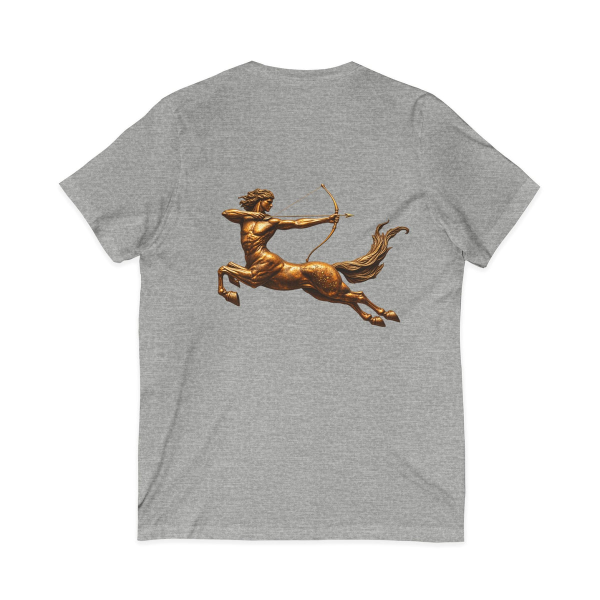 V-neck T-shirt with archer centaur graphic
