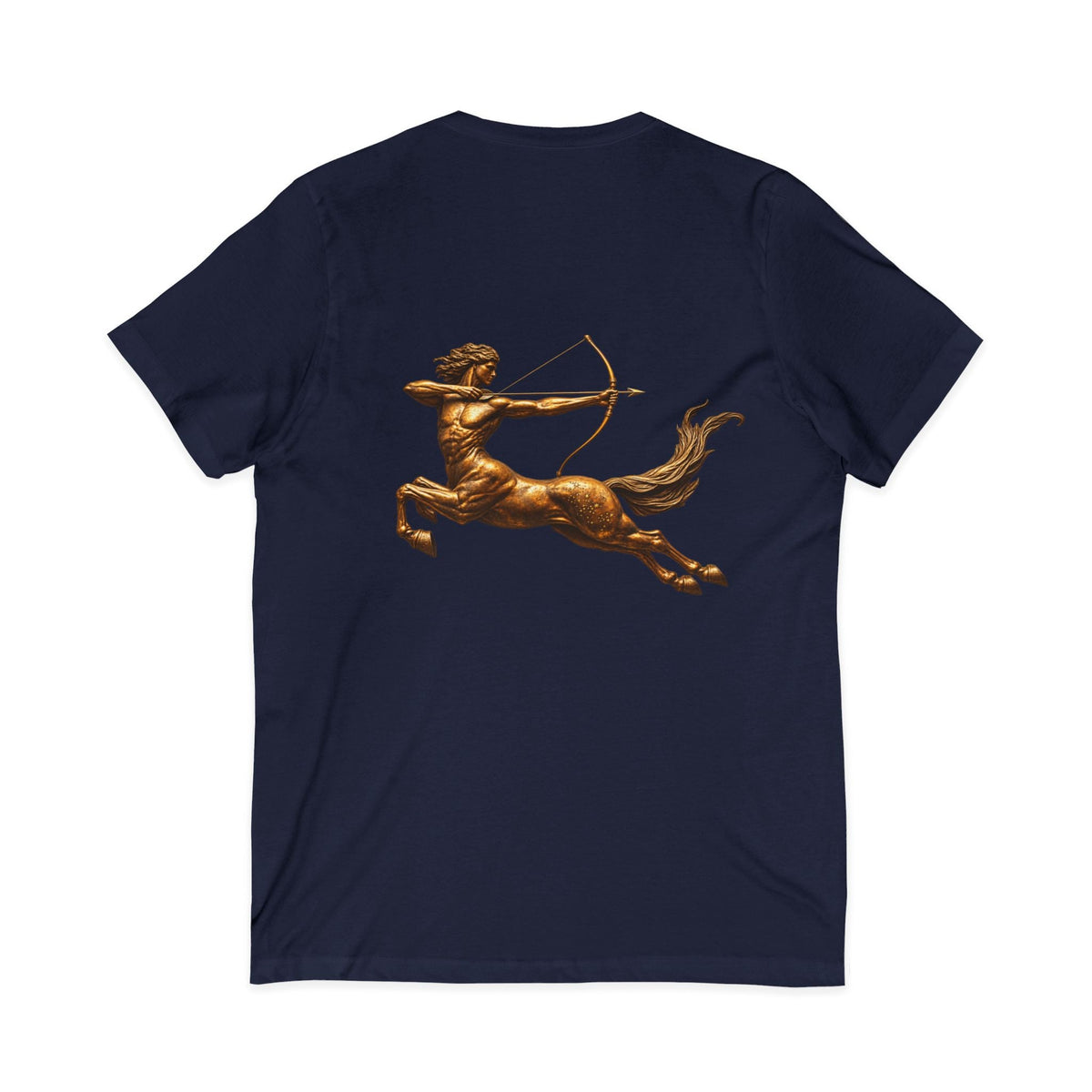V-neck T-shirt with archer centaur graphic
