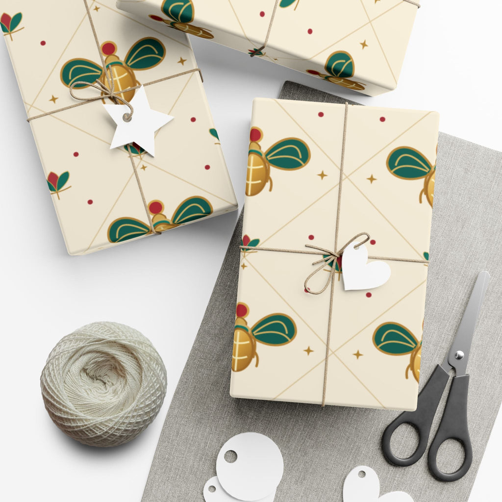 Egyptian Scarab Christmas Wrapping Paper | Egyptian Heritage Gift Wrap Printify