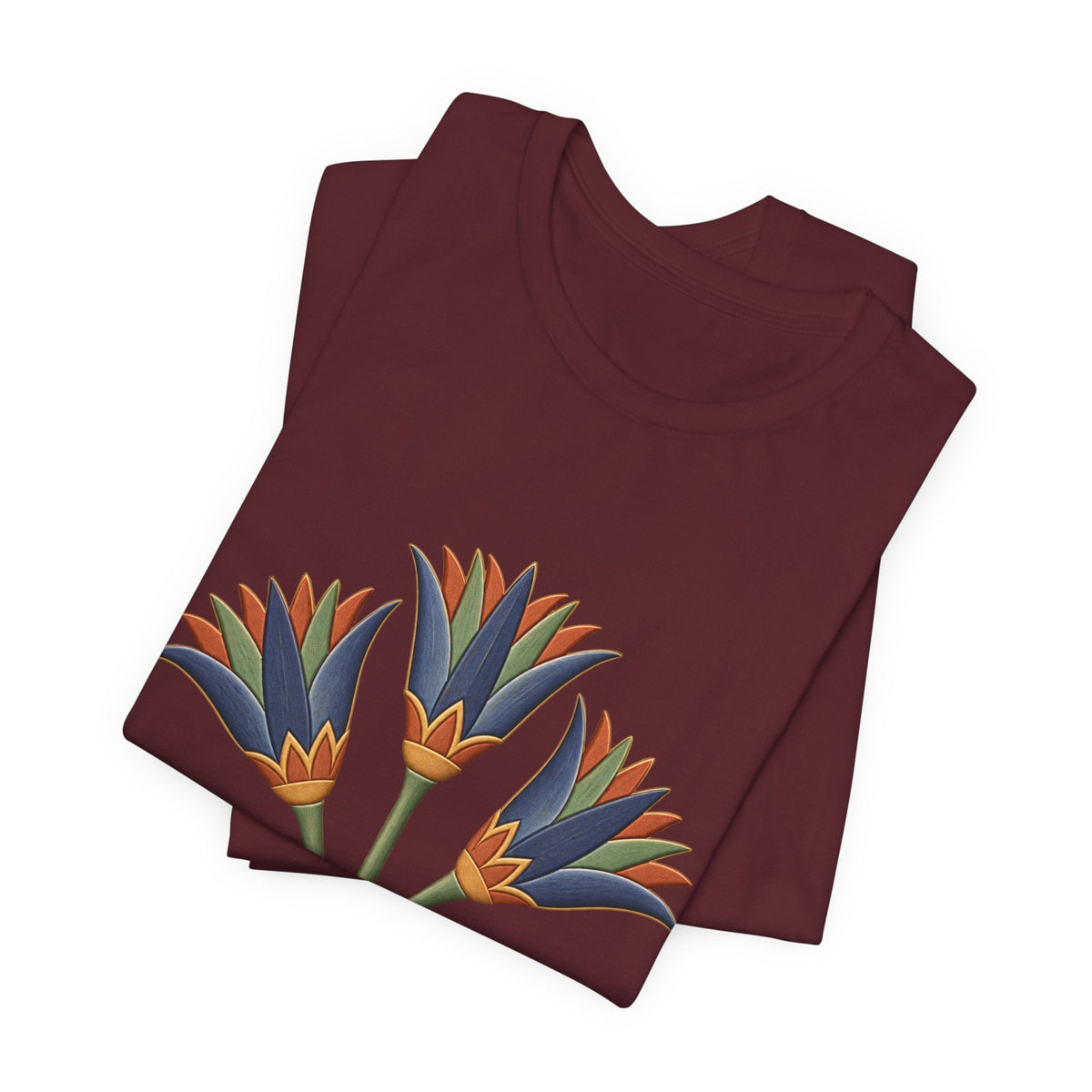 Egyptian Lotus T-Shirt — Vintage Floral Heritage Graphic Tee Printify