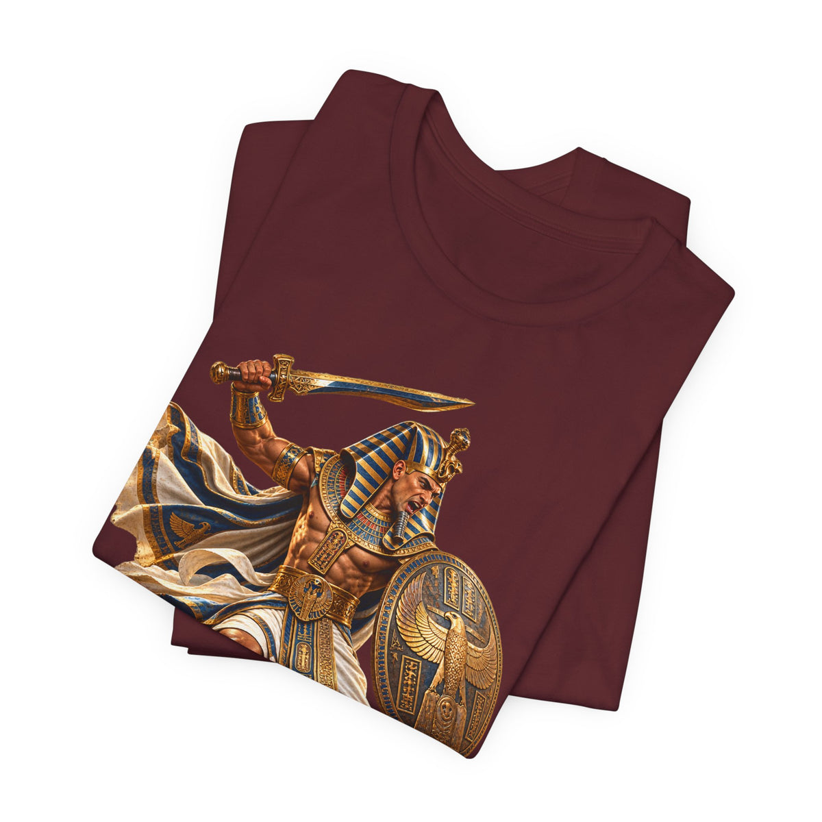 Egyptian Pharaoh Warrior T-Shirt — Ancient Battle Graphic Tee Printify