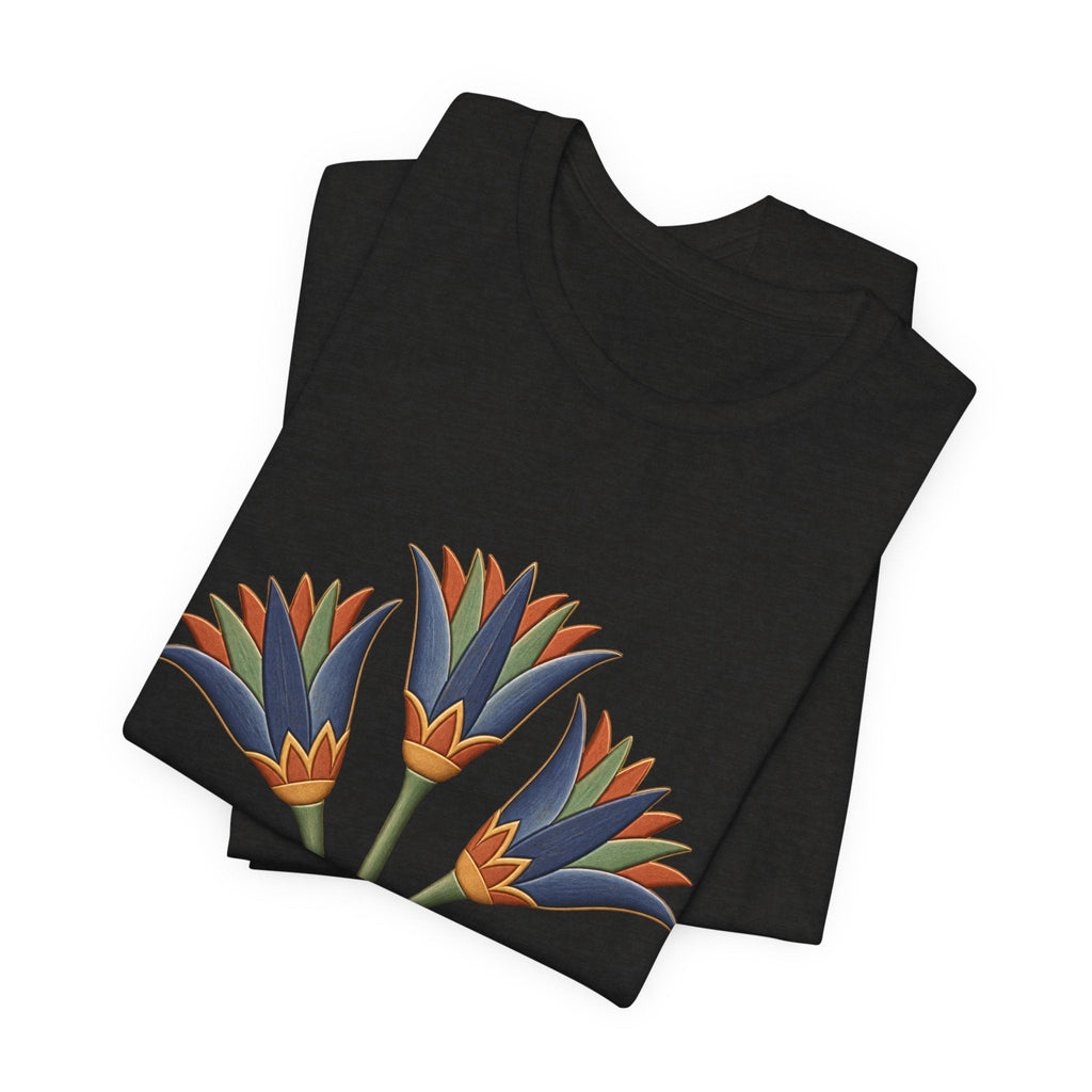 Egyptian Lotus T-Shirt — Vintage Floral Heritage Graphic Tee Printify
