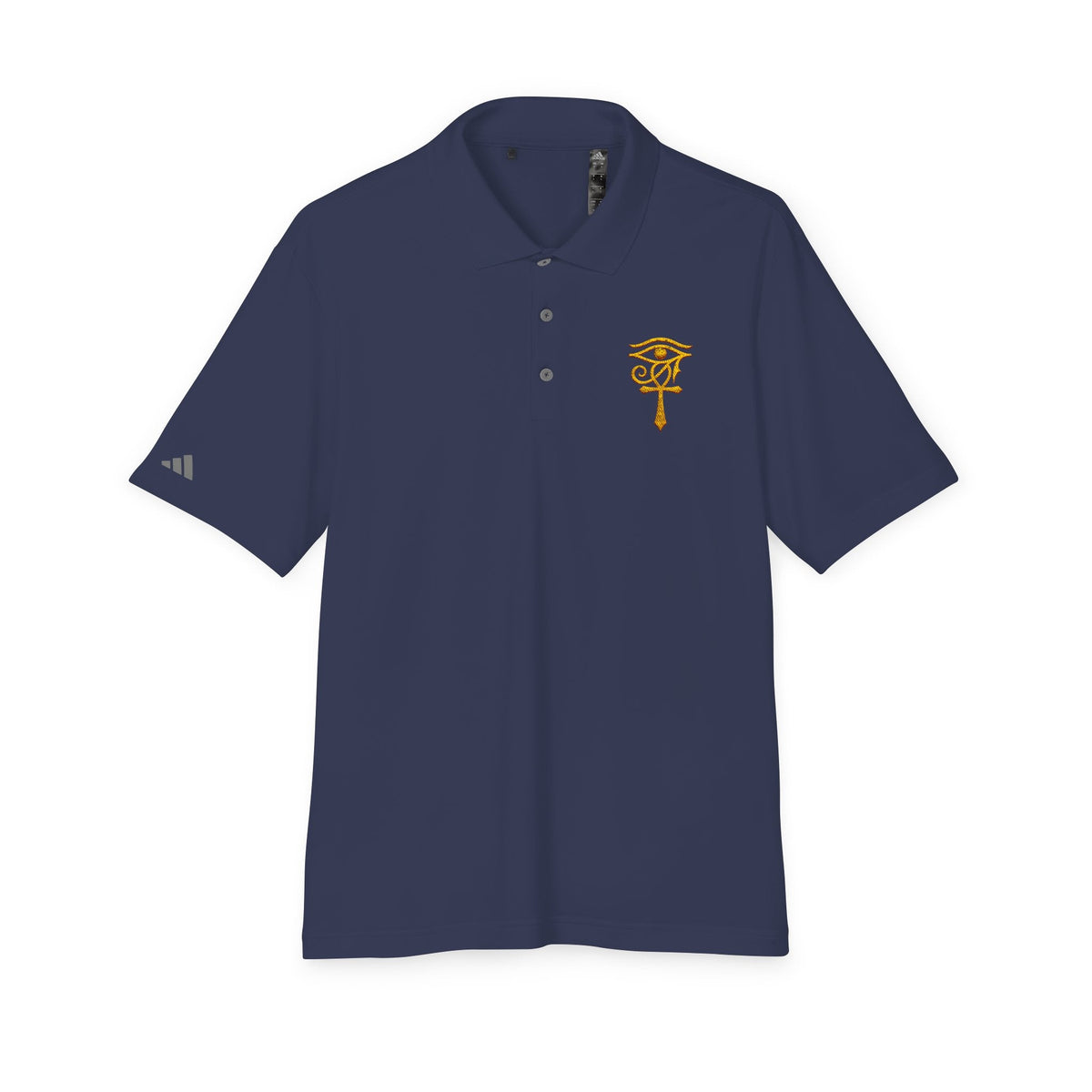 Eye of Horus Polo Shirt — Egyptian Symbol Embroidered Performance Golf Polo Printify
