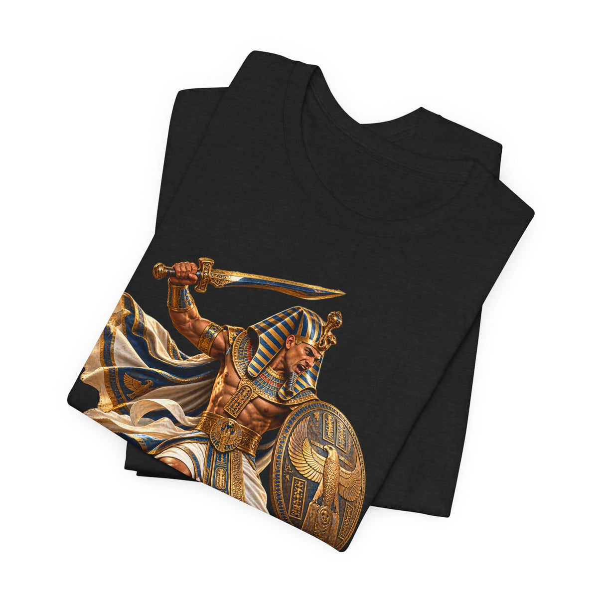 Egyptian Pharaoh Warrior T-Shirt — Ancient Battle Graphic Tee Printify