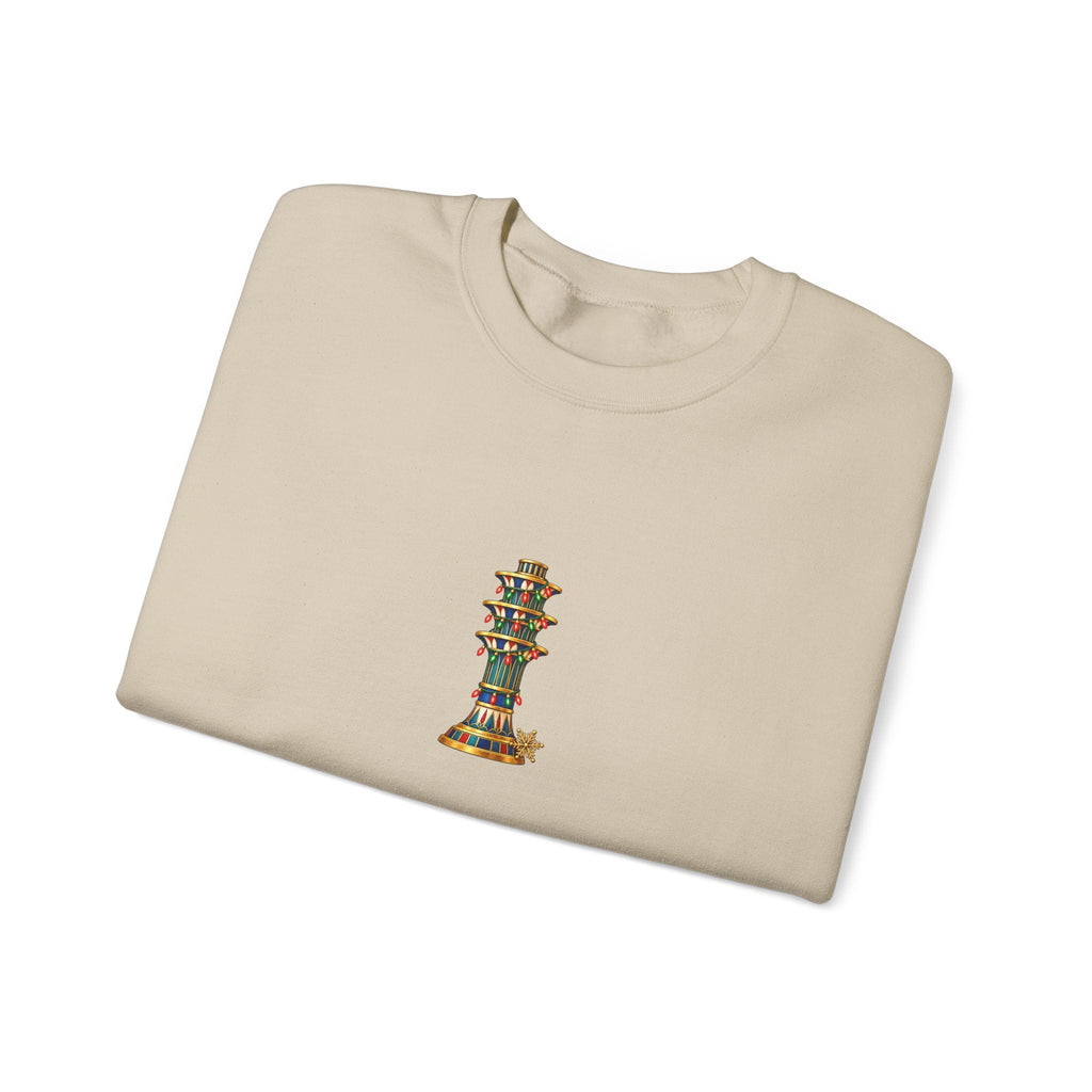 Egyptian Festive Pillar Christmas Crewneck Sweatshirt Printify