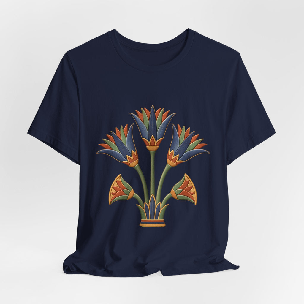 Egyptian Lotus T-Shirt — Vintage Floral Heritage Graphic Tee Printify