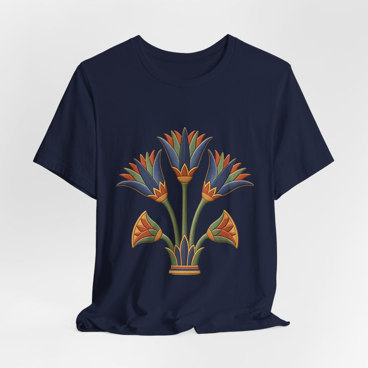 Egyptian Lotus T-Shirt — Vintage Floral Heritage Graphic Tee Printify