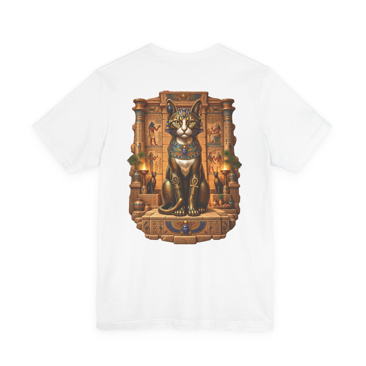 Egyptian Cat Graphic Tee — Ancient Egyptian Temple Pharaonic Cat T-Shirt Printify