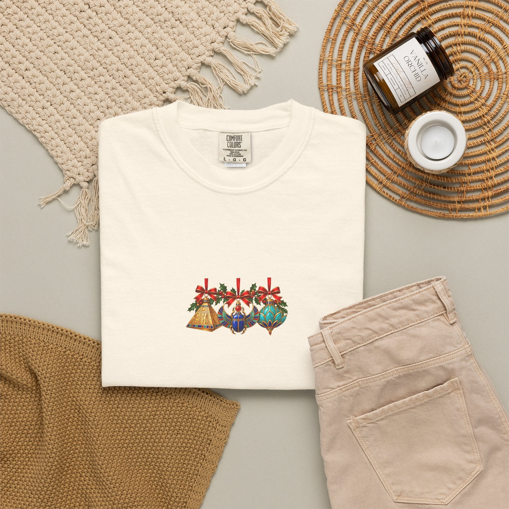 Egyptian Christmas Ornament Trio T-Shirt Printify
