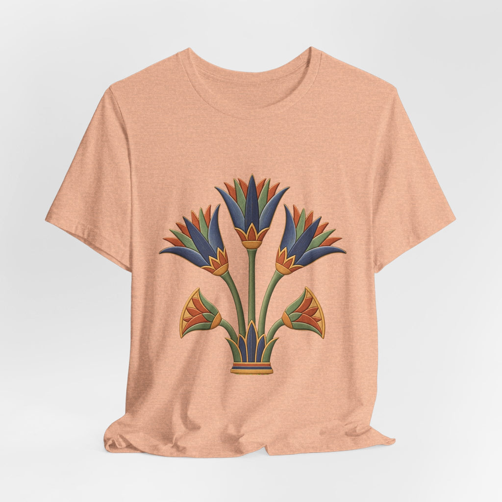 Egyptian Lotus T-Shirt — Vintage Floral Heritage Graphic Tee Printify