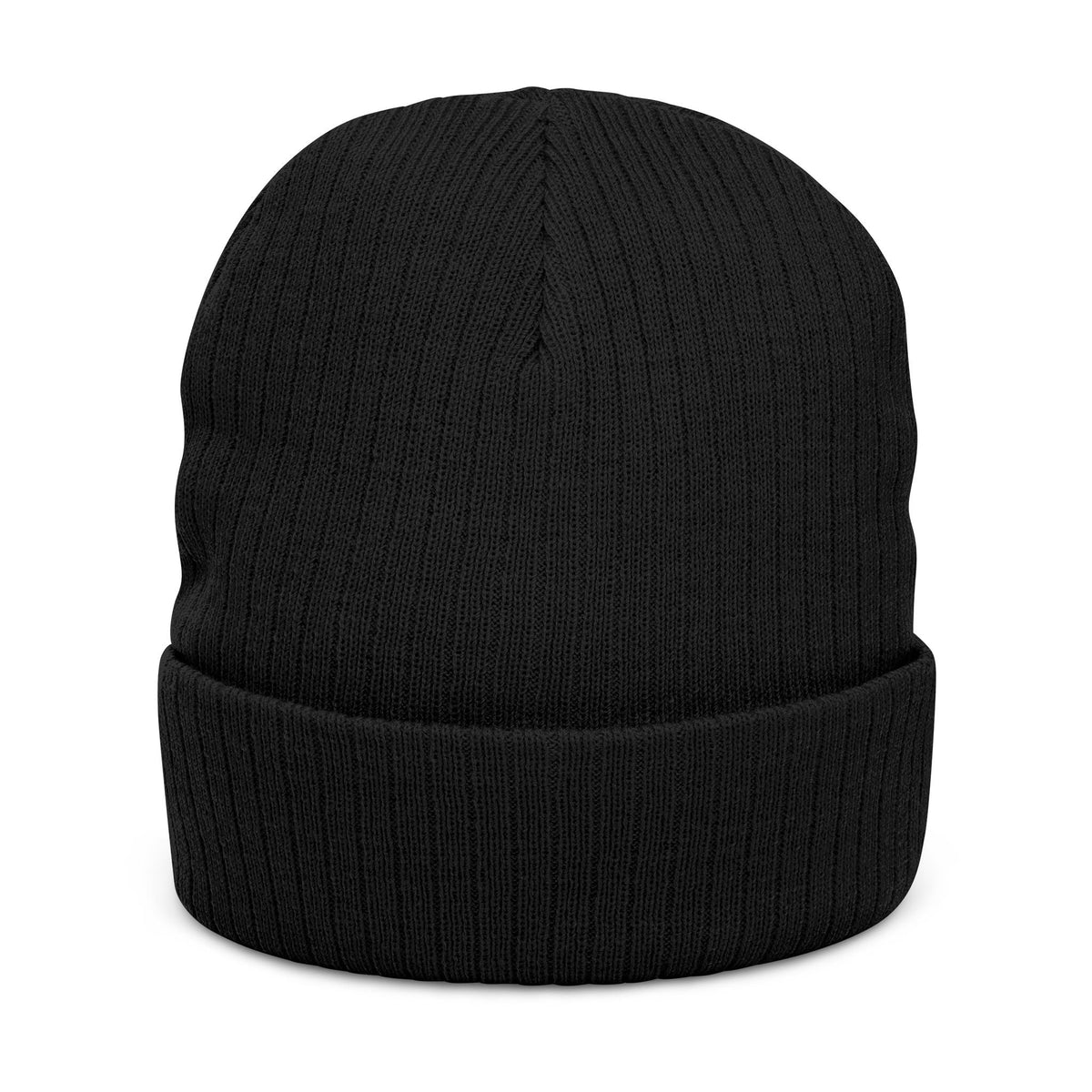 Ribbed knit beanie with embroidered eagle