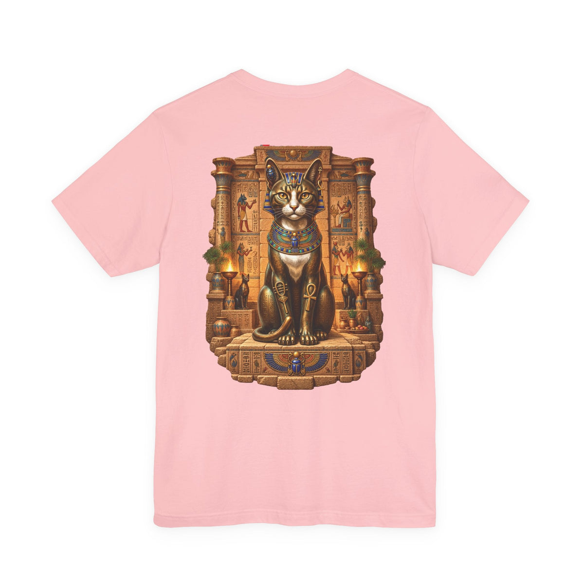 Egyptian Cat Graphic Tee — Ancient Egyptian Temple Pharaonic Cat T-Shirt Printify