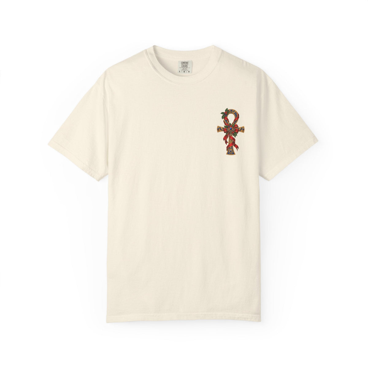 Egyptian Ankh Christmas Ribbon T-Shirt Printify