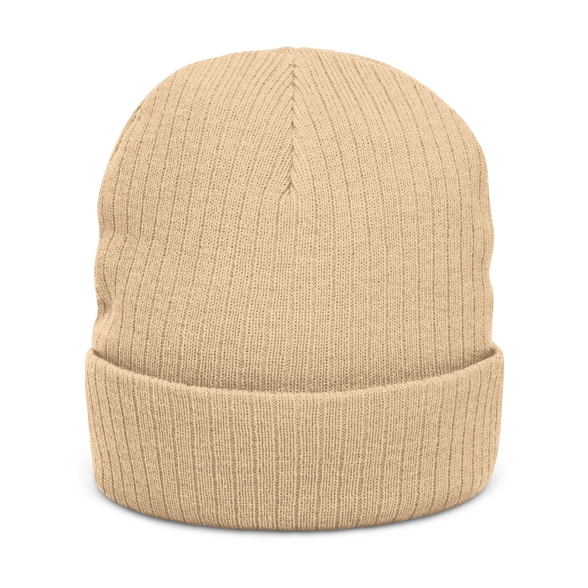 Ribbed knit beanie with embroidered eagle