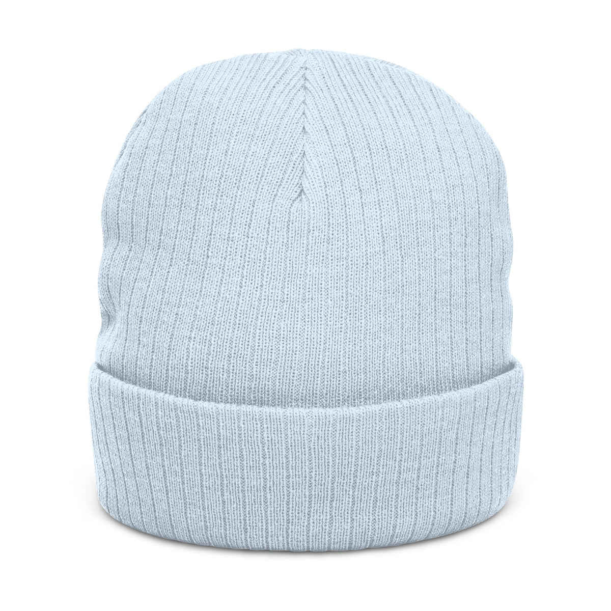 Ribbed knit beanie with embroidered eagle