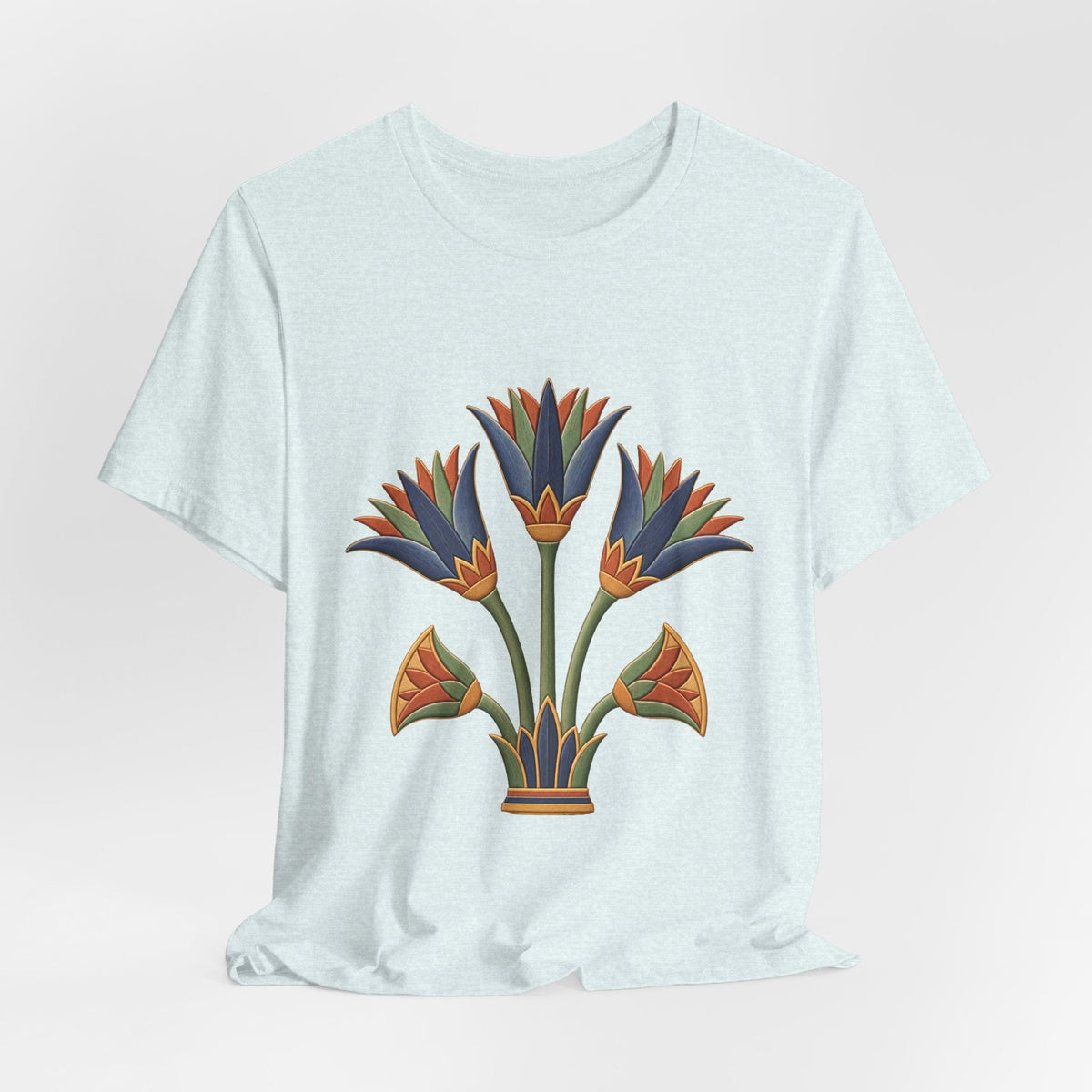 Egyptian Lotus T-Shirt — Vintage Floral Heritage Graphic Tee Printify