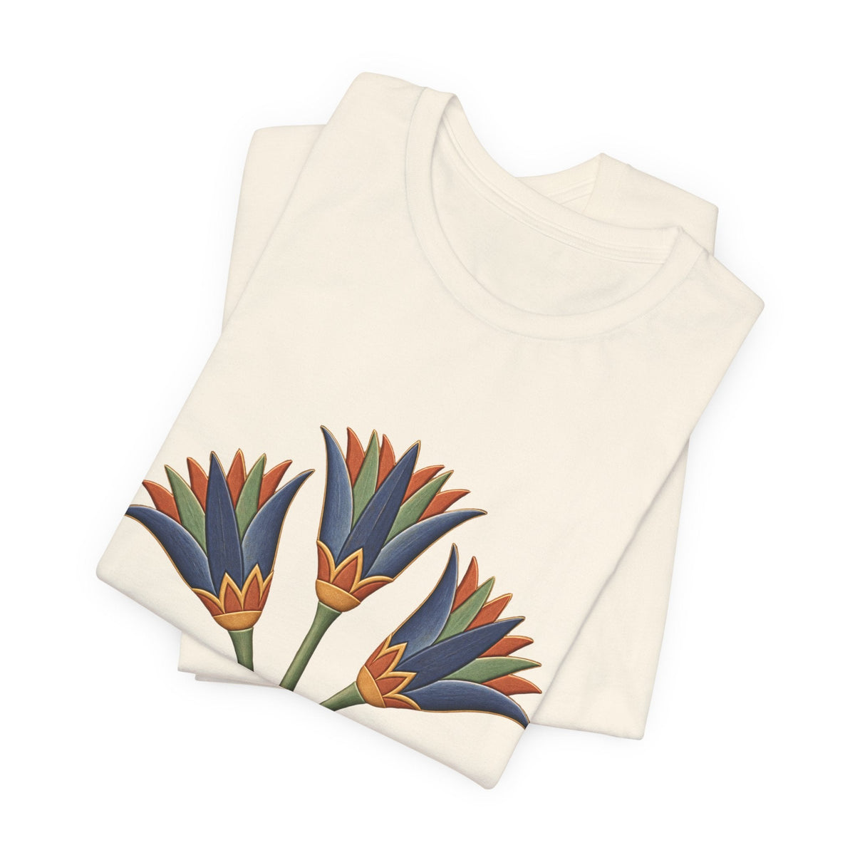 Egyptian Lotus T-Shirt — Vintage Floral Heritage Graphic Tee Printify