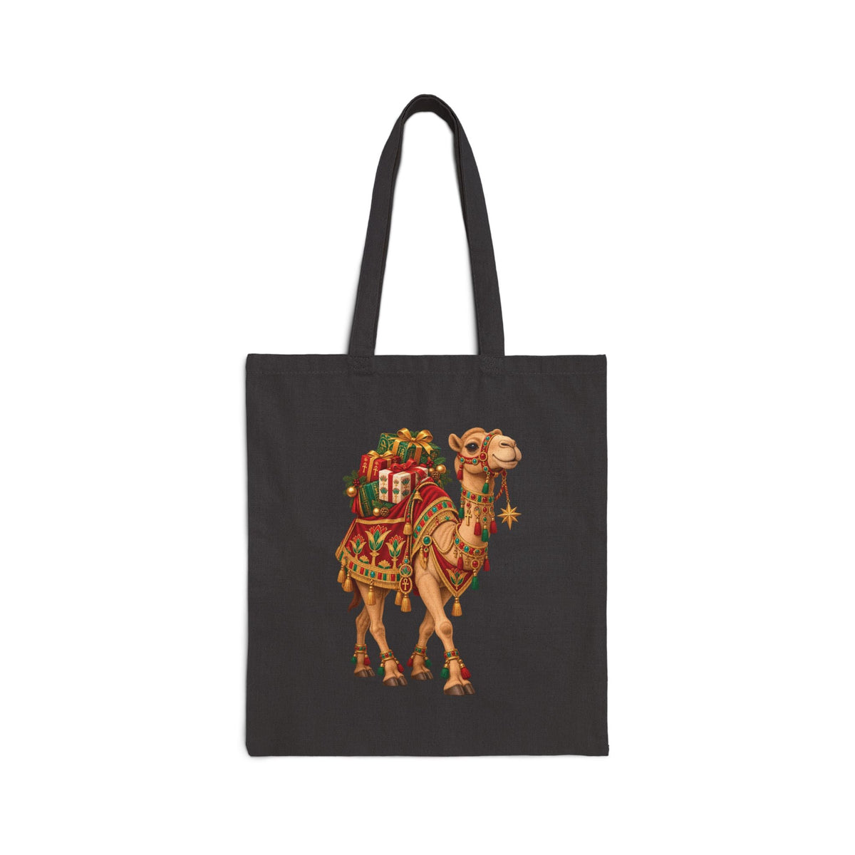 Egyptian Royal Camel Christmas Canvas Tote Bag Printify