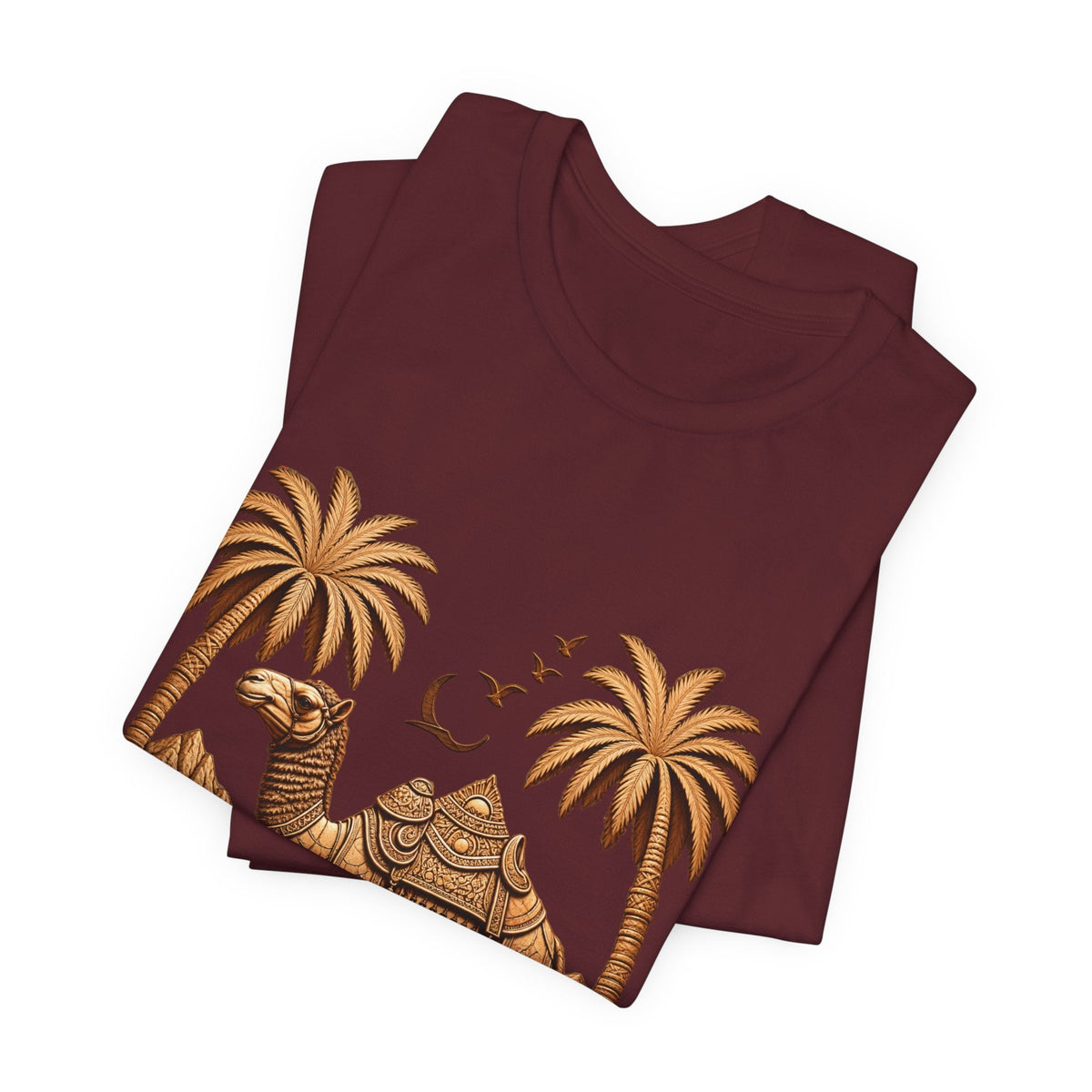 Camel Oasis T-Shirt — Egyptian Desert Palm Graphic Tee Printify