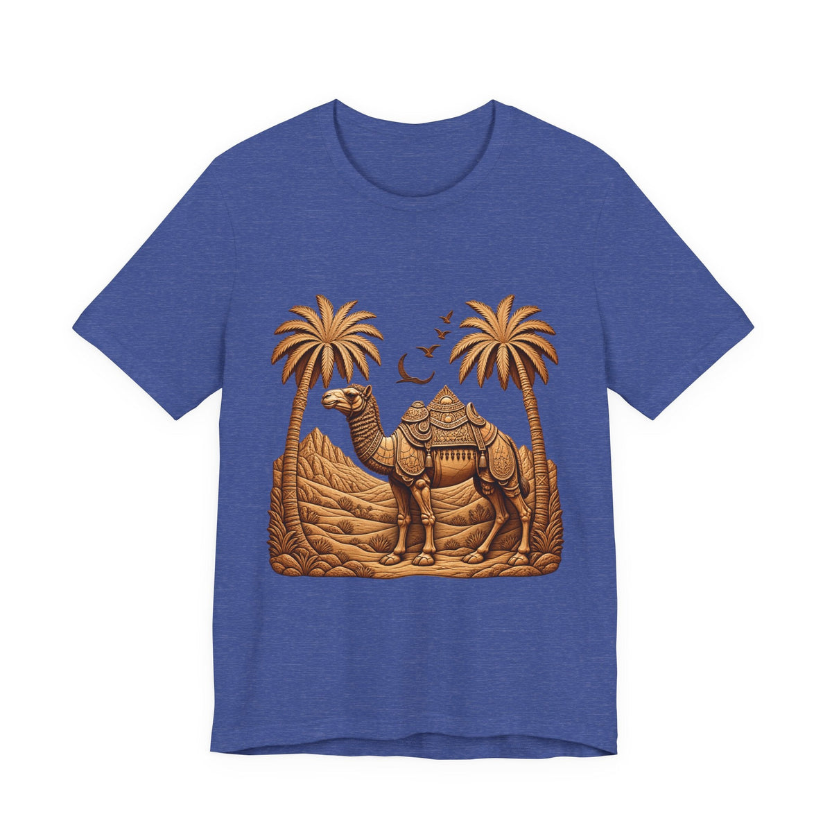 Camel Oasis T-Shirt — Egyptian Desert Palm Graphic Tee Printify
