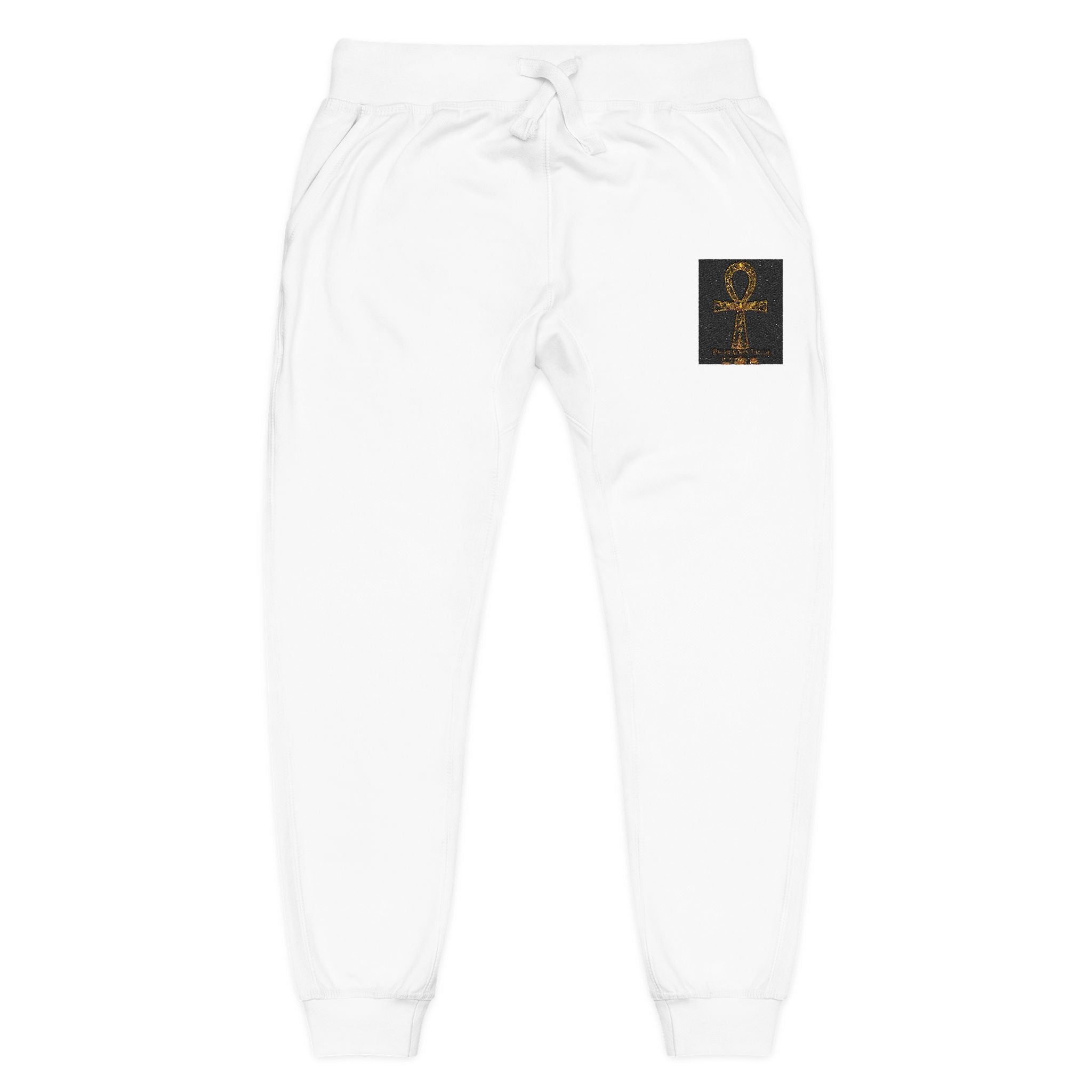 Pharaohs Pride USA embroidered fleece sweatpants in charcoal with elastic waistband and ribbed cuffs