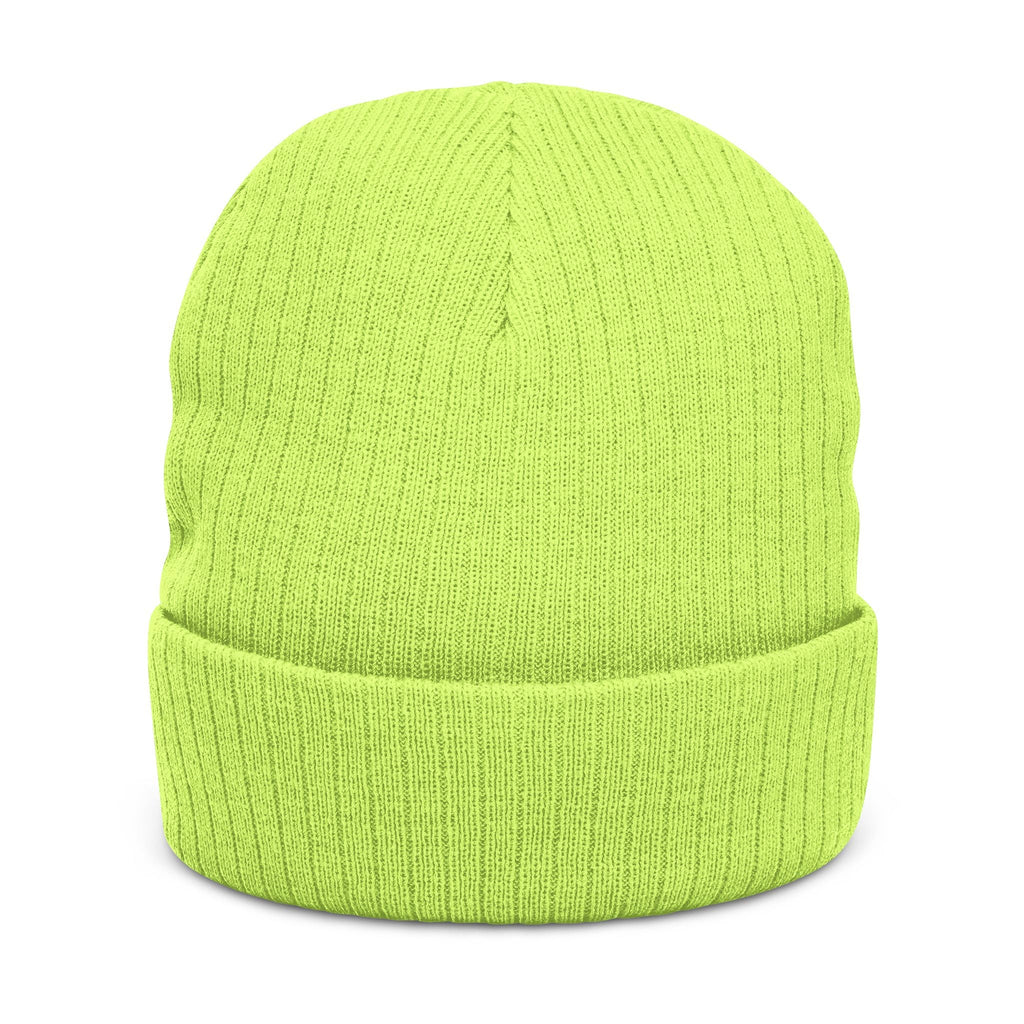 Ribbed knit beanie with embroidered eagle