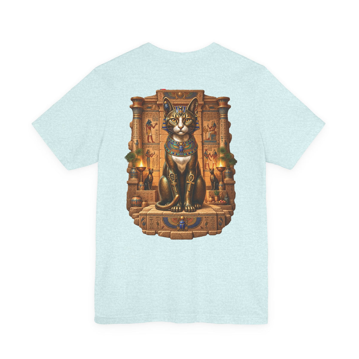 Egyptian Cat Graphic Tee — Ancient Egyptian Temple Pharaonic Cat T-Shirt Printify