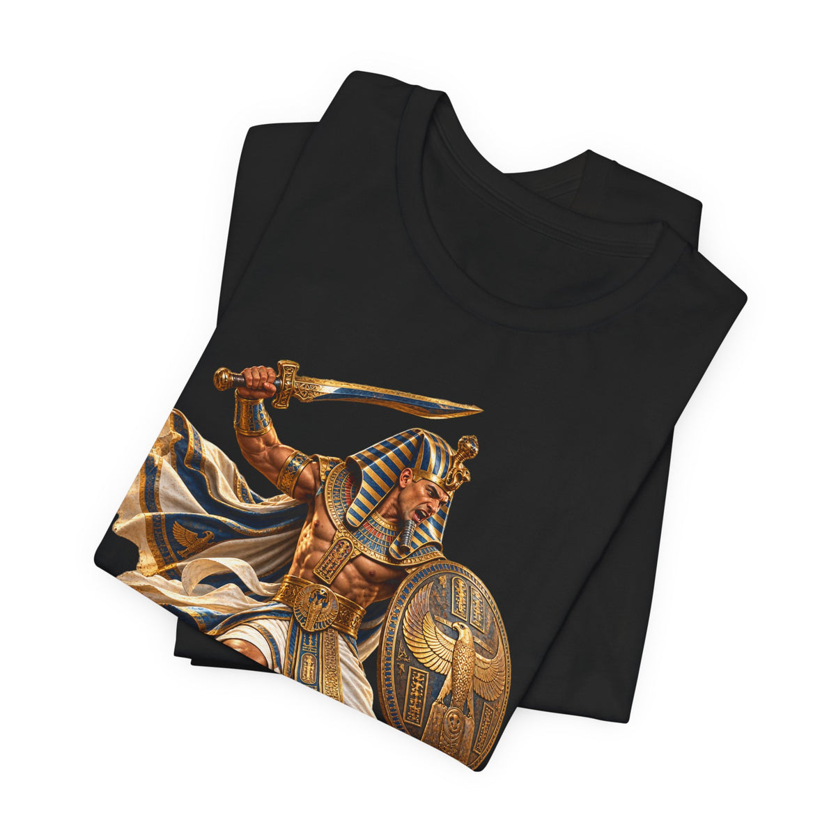 Egyptian Pharaoh Warrior T-Shirt — Ancient Battle Graphic Tee Printify