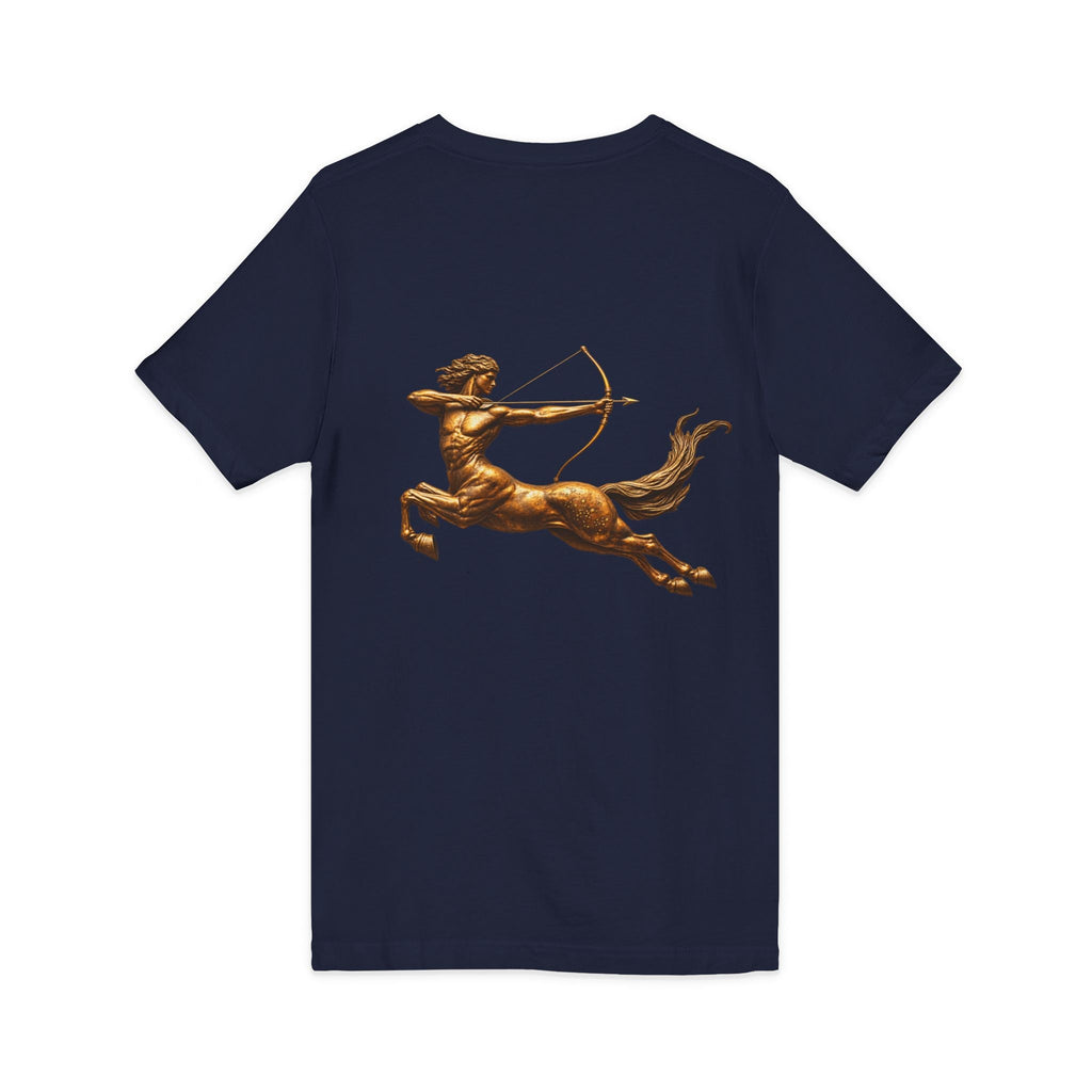V-neck T-shirt with archer centaur graphic