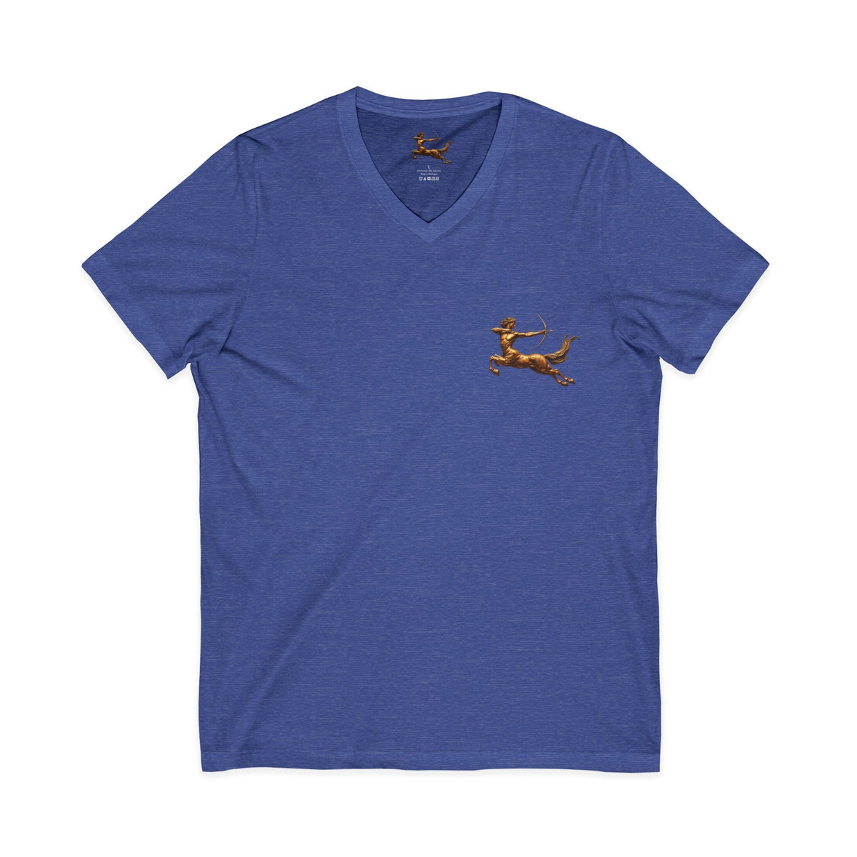 V-neck T-shirt with archer centaur graphic