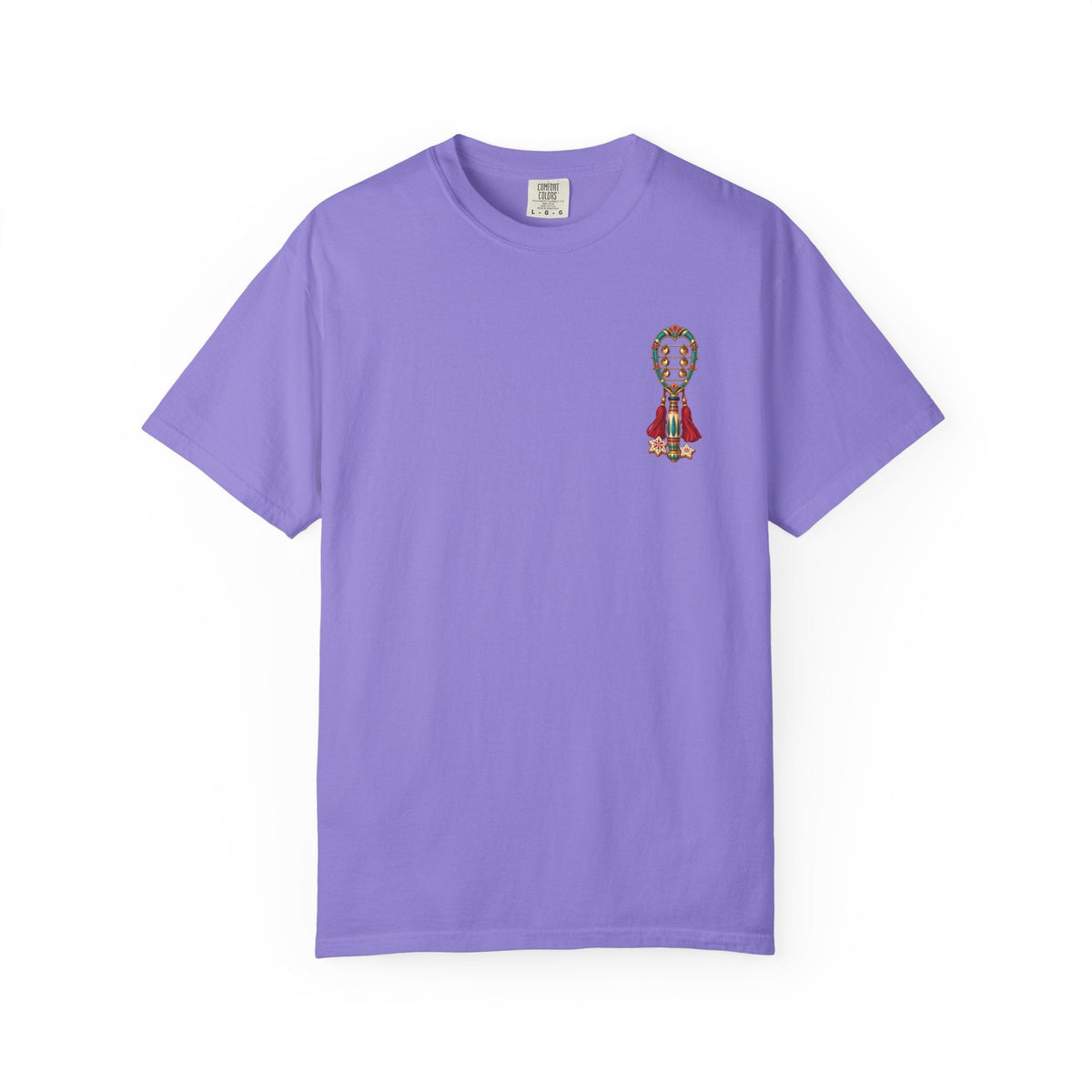 Egyptian Sistrum Christmas T-Shirt — Festive Rattle & Stars Printify