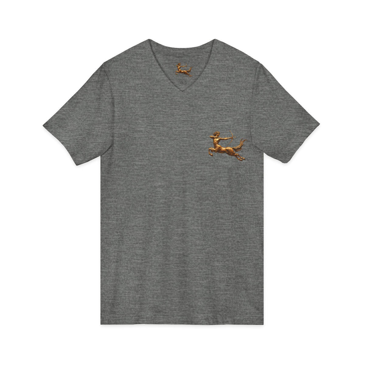 V-neck T-shirt with archer centaur graphic