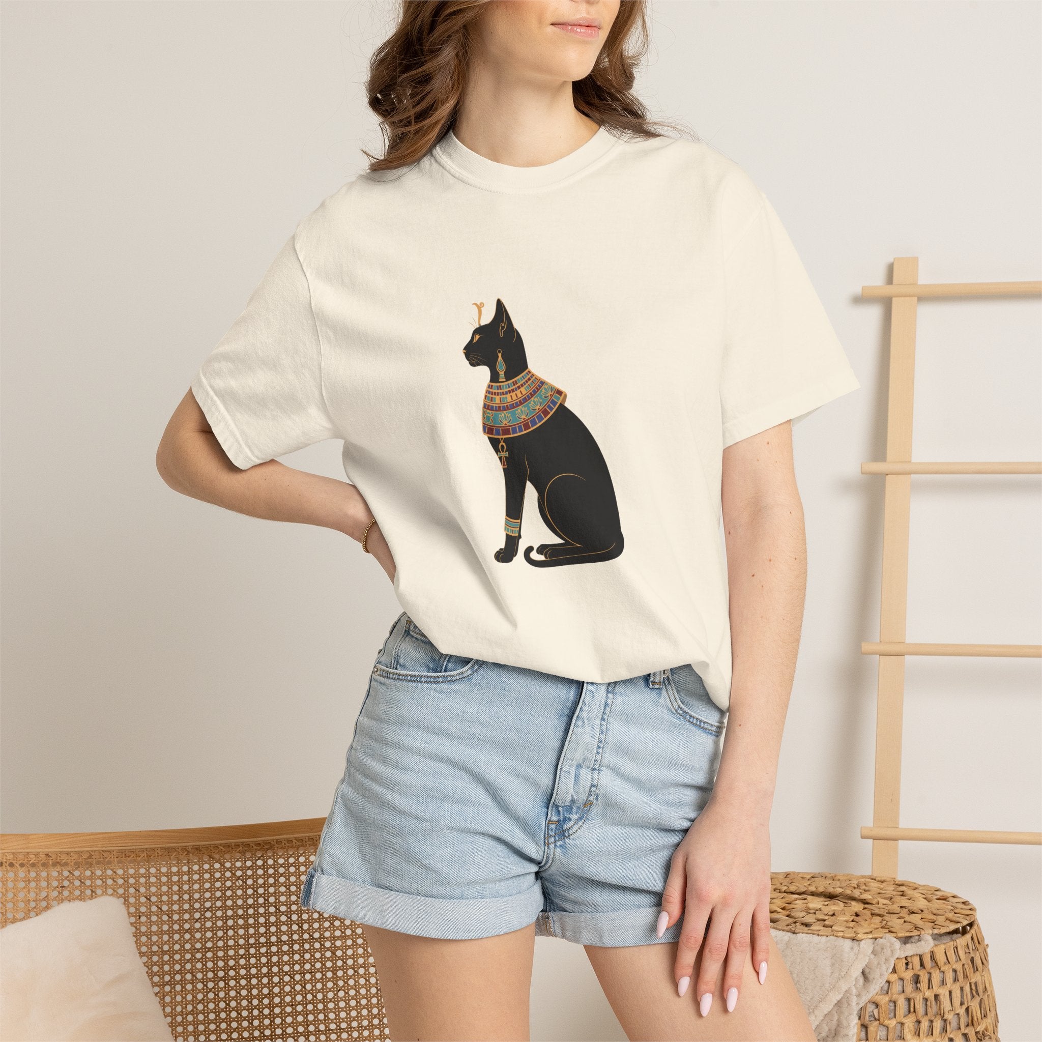 Bastet Egyptian Cat Garment-Dyed T-Shirt
