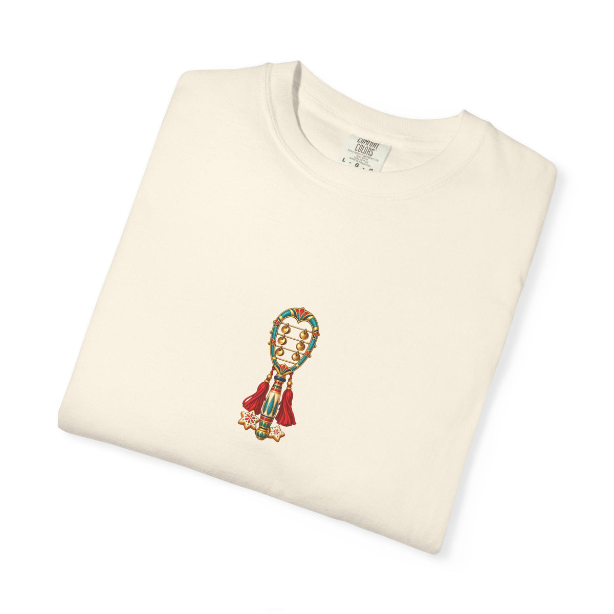 Egyptian Sistrum Christmas T-Shirt — Festive Rattle & Stars Printify
