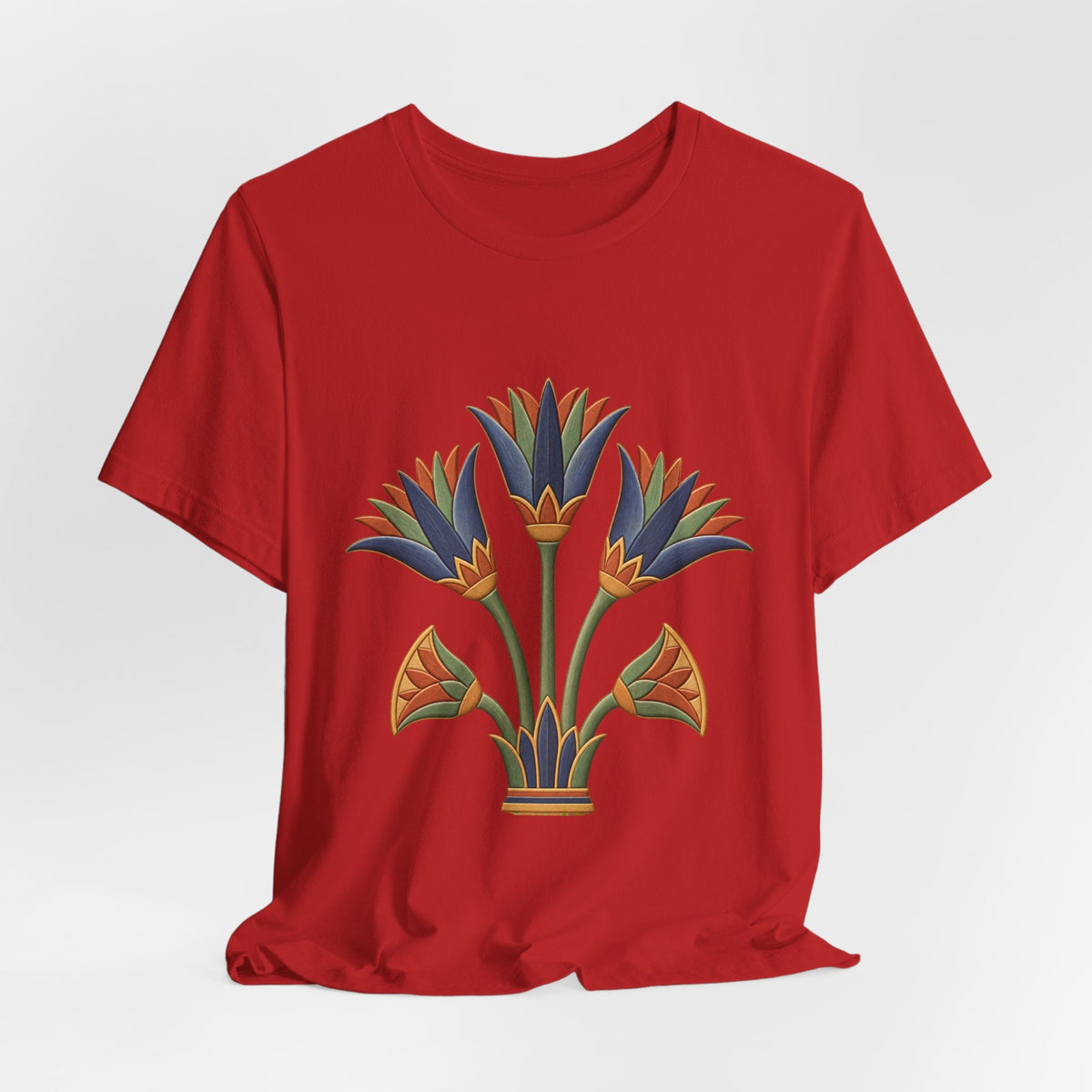 Egyptian Lotus T-Shirt — Vintage Floral Heritage Graphic Tee Printify
