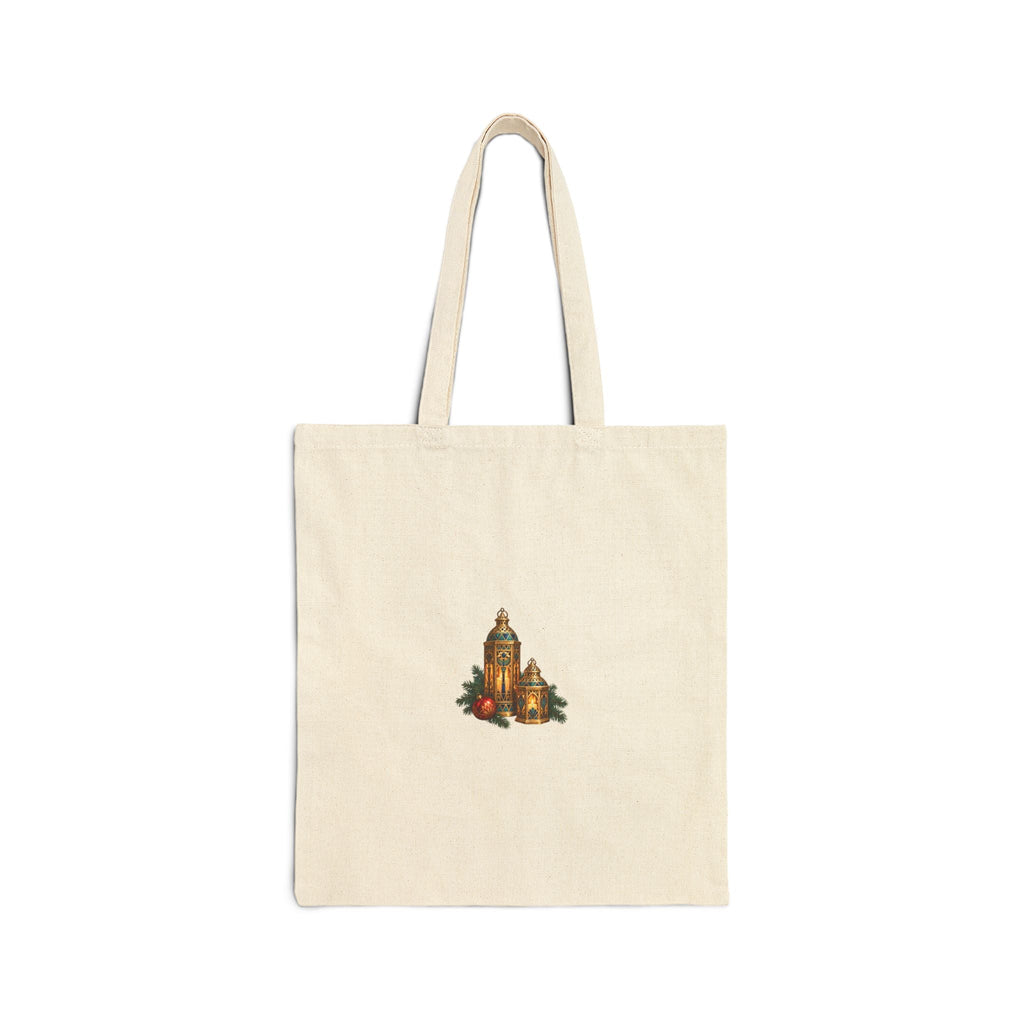 Egyptian Lanterns Christmas Canvas Tote — Festive Candlelight Printify