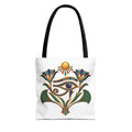 Eye of Horus and lotus Egyptian heritage all-over print tote bag
