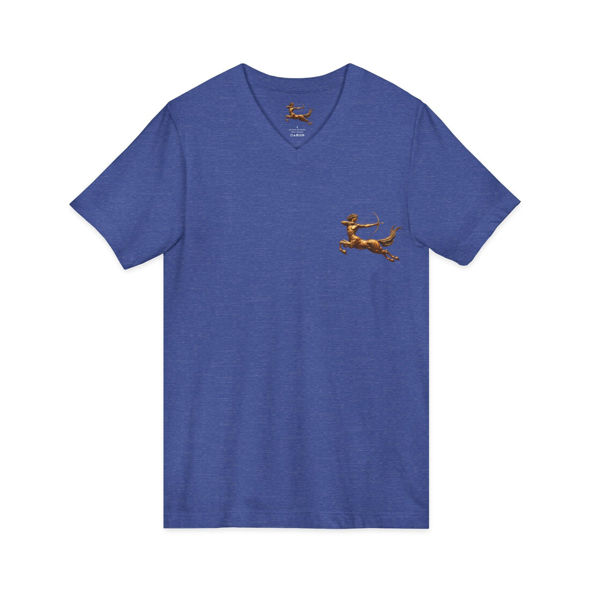 V-neck T-shirt with archer centaur graphic