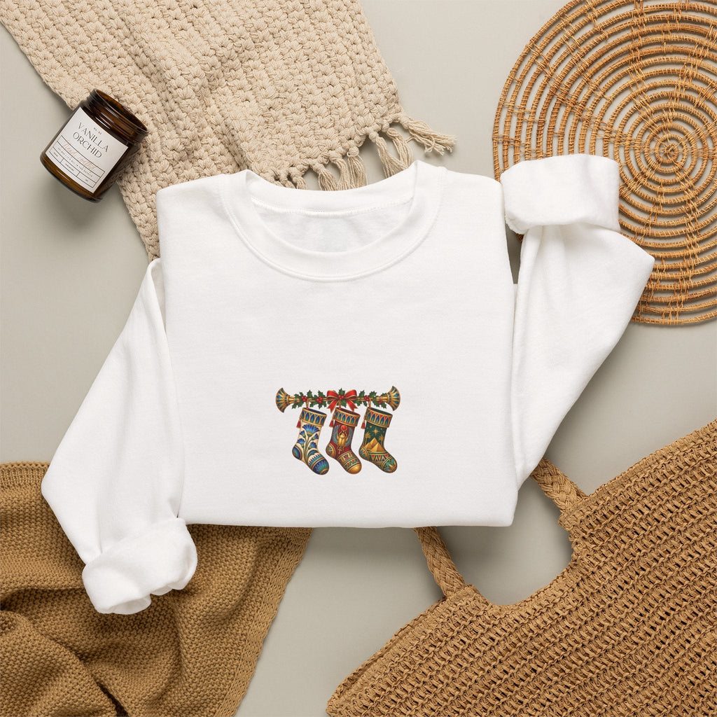 Egyptian Papyrus Christmas Stockings Crewneck Sweatshirt Printify