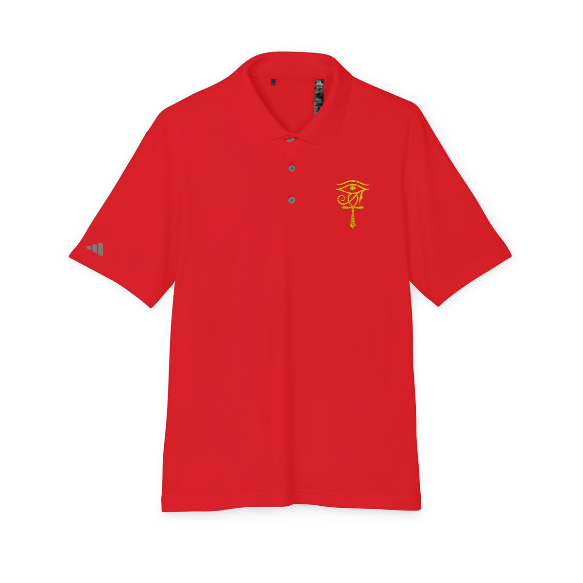 Eye of Horus Polo Shirt — Egyptian Symbol Embroidered Performance Golf Polo Printify
