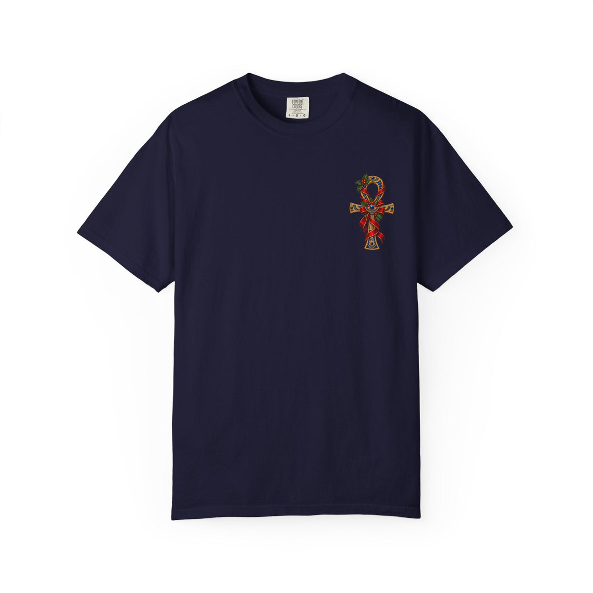 Egyptian Ankh Christmas Ribbon T-Shirt Printify