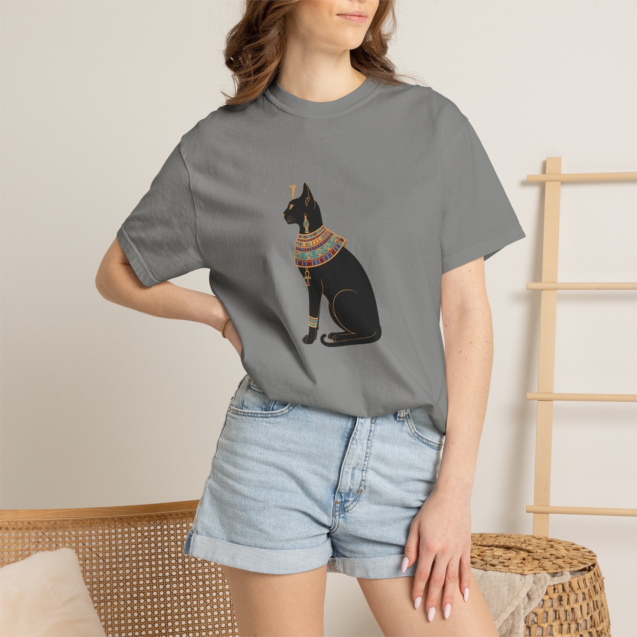 Bastet Egyptian Cat Garment-Dyed T-Shirt