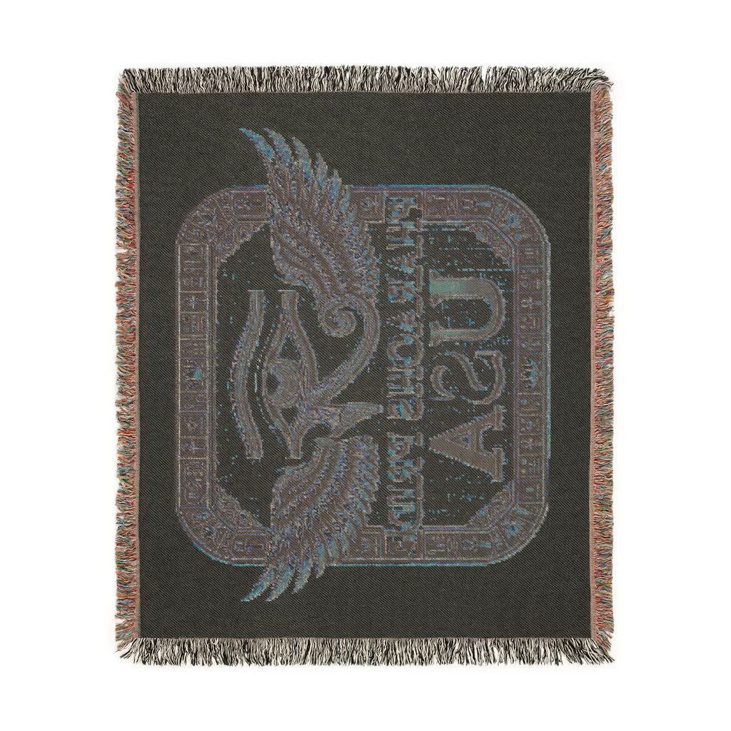 Egyptian Eye of Horus woven cotton throw blanket