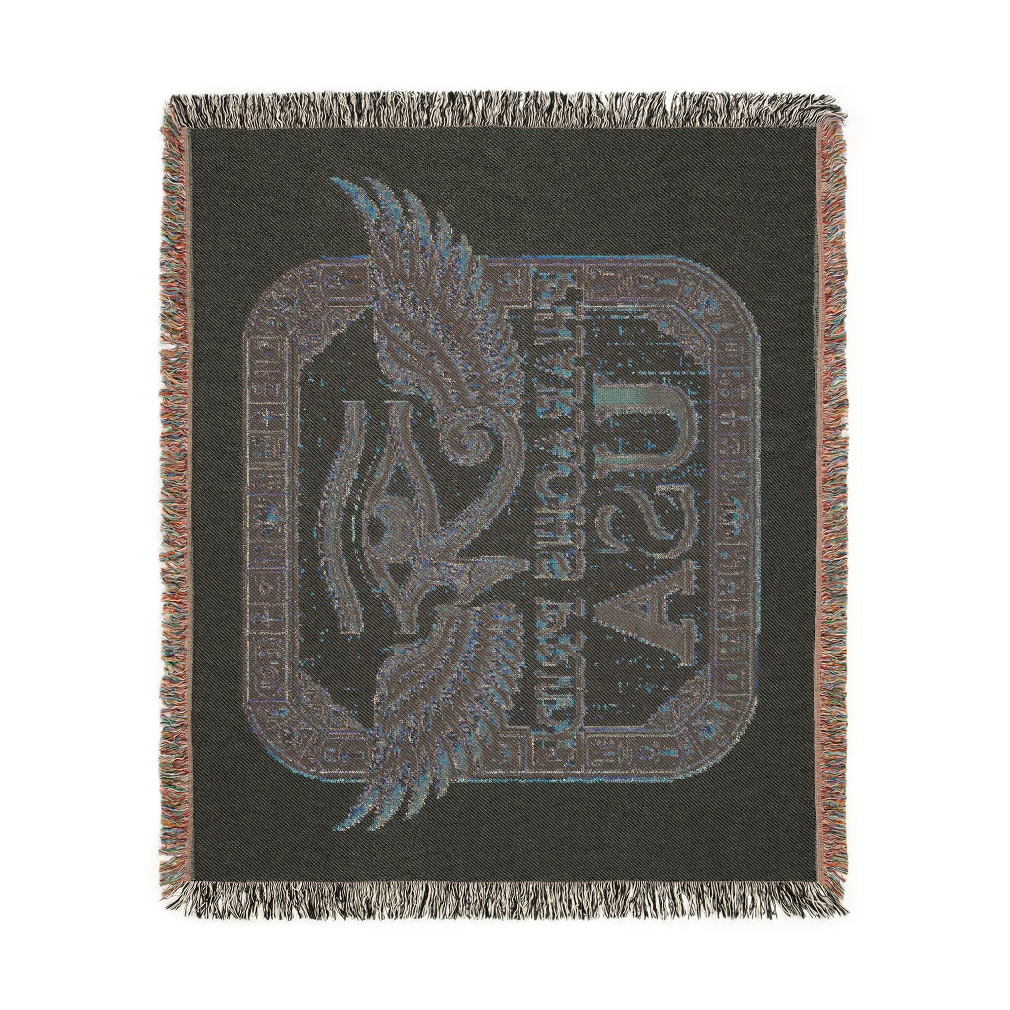 Egyptian Eye of Horus woven cotton throw blanket